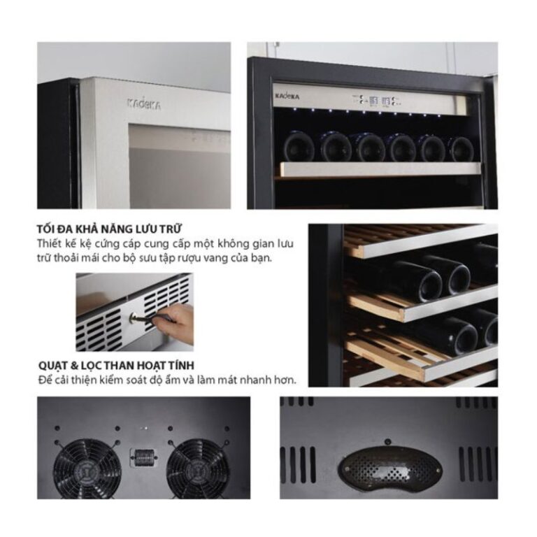 Bên trong tủ rượu vang Kadeka KA-110WR Bên trong tủ rượu vang Kadeka KA-110WR