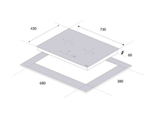 Kích Thước Bếp từ Eurogold 2 vùng nấu cảm ứng điện từ EUH8989PRO lắp âm