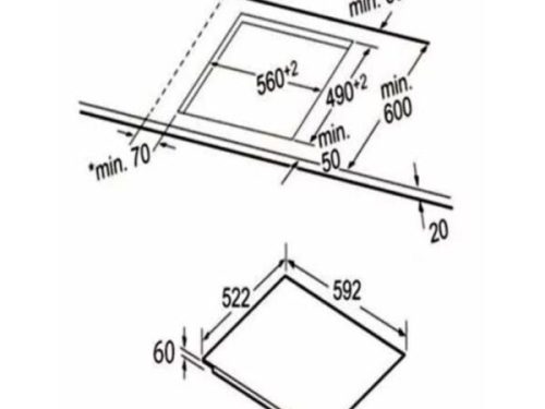 Kích Thước Bếp từ Eurogold 3 vùng nấu EUH2131 lắp âm