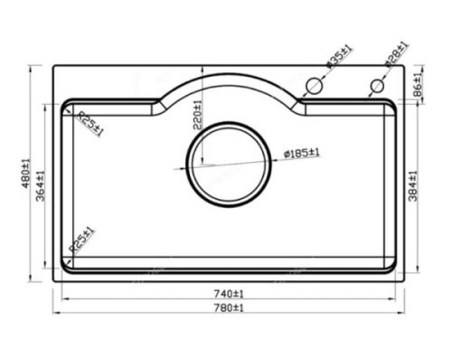 Kích thước Chậu rửa bát inox 1 hố Eurogold EUD27848