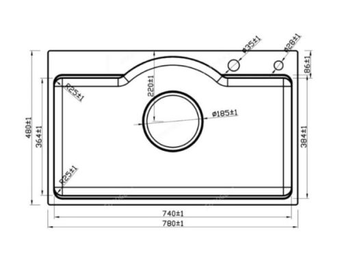 Kích Thước Chậu rửa bát inox 1 hố Eurogold EUD37848