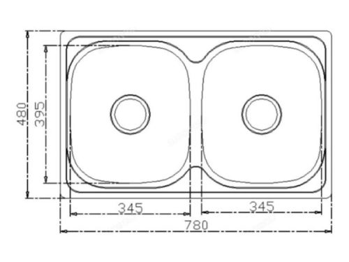 Kích Thước Chậu rửa bát inox 2 hố Eurogold EUD67848