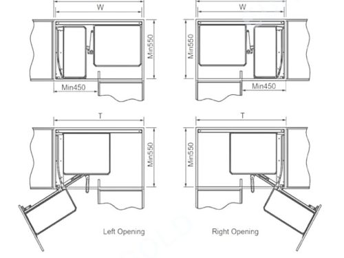 Kích thước giá góc liên hoàn Eurogold EUM101G