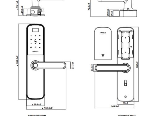 Kích thước khóa vân tay Hafele DL6100 912.20.582