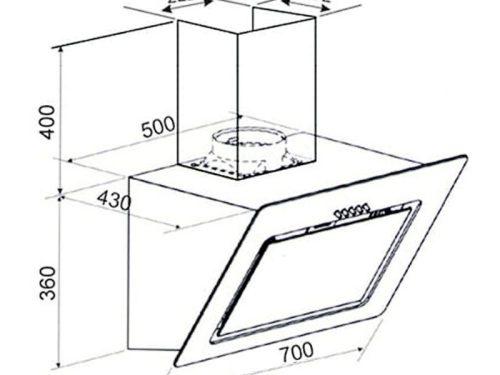 Máy hút mùi áp tường Binova BI-65-IG-07 3 Kích thước máy hút mùi áp tường Binova BI-65-IG-07