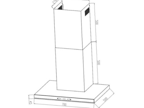 Máy hút mùi áp tường Eurogold EUH05070WB 3 Kích Thước Máy hút mùi áp tường Eurogold EUH05070WB