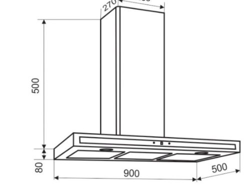 Kích thước máy hút mùi áp tường Faster Quatrolux 90SB