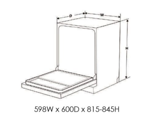 Máy rửa bát Eurogold EUW85TL15S 4 Kích thước Máy rửa bát Eurogold EUW85TL15S