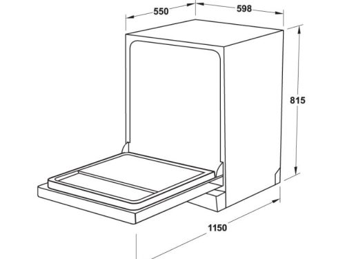 Kích thước máy rửa bát Hafele HDW-FI60AB 538.21.330