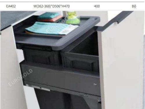Kích thước thùng rác âm tủ giảm chấn Eurogold EA450