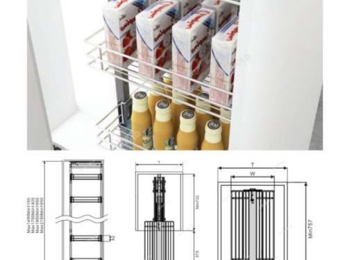 kích thước Tủ kho nan 6 tầng cánh rút Eurogold EP90640S