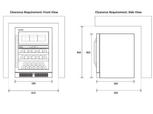 Kích thước tủ ướp rượu bia Kadeka KB40WBC