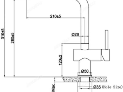 Kích thước Vòi rửa bát nóng lạnh Eurogold EUF020BR