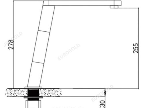 Kích Thước vòi rửa bát nóng lạnh Eurogold EUF128BR