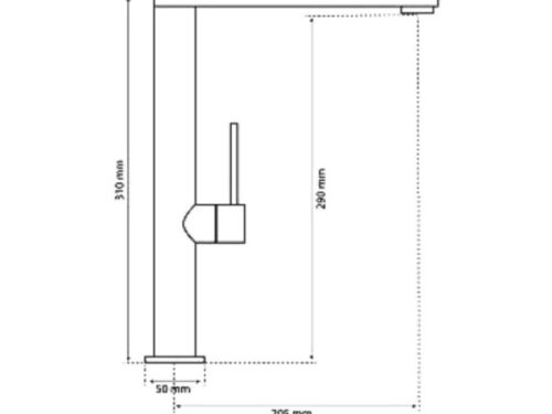 Kích Thước Vòi rửa bát nóng lạnh Eurogold EUF307C