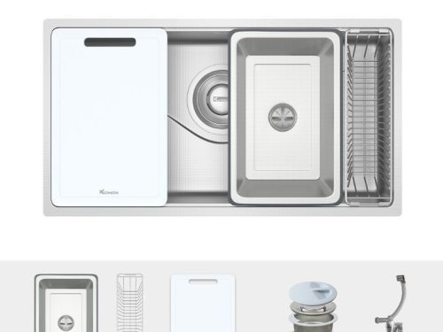 Phụ kiện chậu rửa bát inox 1 hố Konox TARI 8748SR