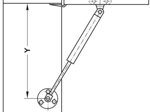 Pittong đẩy cánh tủ 100N Hafele 373.82.908 8 Kích thước pittong đẩy cánh tủ 100N Hafele 373.82.908
