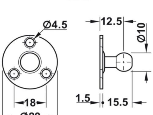Chi tiết Pittong đẩy cánh tủ 150N Hafele 373.82.910