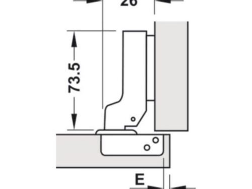 Kích thước bản lề trùm nửa Metalla SM DIY 110º Hafele 493.03.022