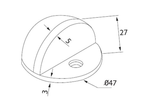 Kích thước chặn cửa bán nguyệt Hafele DIY 489.70.230