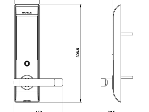 Kích Thước Khóa Điện Tử EL7500 Hafele 912.05.728