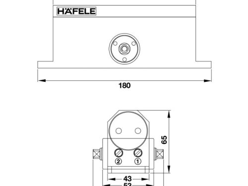 Kích thước thiết bị đóng cửa tự động 80Kg Hafele 499.30.003