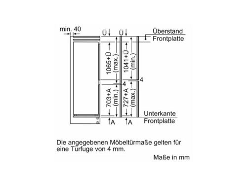 Kích thước tủ lạnh 2 cánh 260 lít Bosch KIN86ADD0