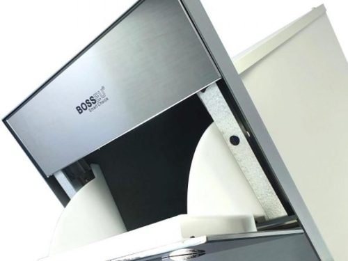 Vị trí đổ gạo thùng gạo gương nút nhấn BossEU BS250 Silver