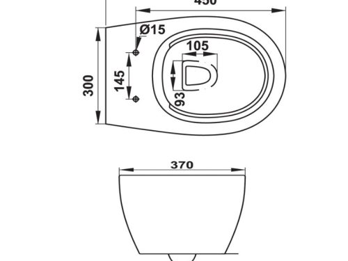 Kích thước bồn cầu treo tường Sapporo Hafele 588.79.410
