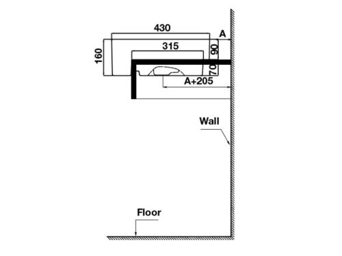 Kích thước chậu lavabo bán âm Sapporo Hafele 588.79.040-2