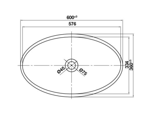 Kích thước chậu lavabo đặt bàn HVN2013 Hafele 588.87.402