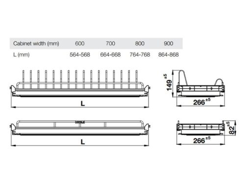 Kích thước giá bát cố định Hafele Oria 544.07.016 900mm