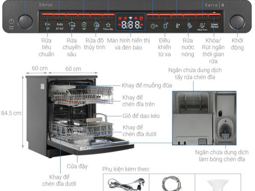 Kích thước máy rửa bát độc lập Bosch SMS4IKC62T Serie 4