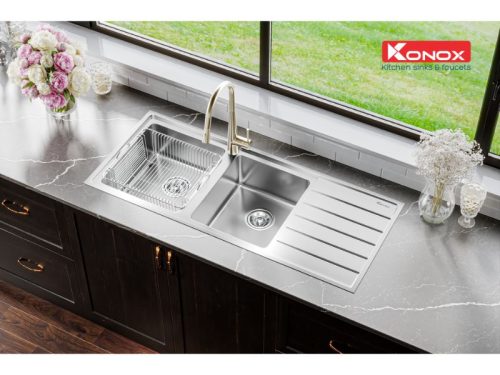 Ảnh chậu rửa bát Konox European sink Premium KS11650 2B Bàn trái