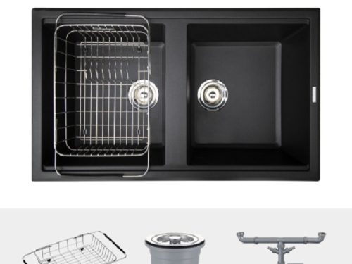 Ảnh chậu rửa bát Konox Granite Sink Phoenix Smart 860 Black