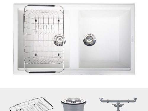 Ảnh chậu rửa bát Konox Granite Sink Phoenix Smart 860 White Silver