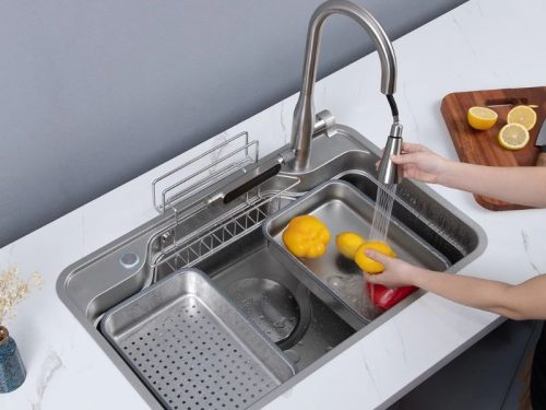 Ảnh thực tế chậu rửa bát 1 hố Kluger KF7848FS-S78 Plus