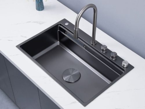 Ảnh thực tế chậu rửa bát 1 hố Kluger KWF8161FB-S76W