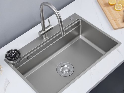 Ảnh thực tế chậu rửa bát 1 hố Kluger KWF8161FS-S76