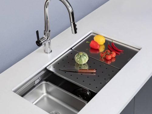 Ảnh thực tế chậu rửa bát 1 hố Kluger KWU8161FS-S86 Plus