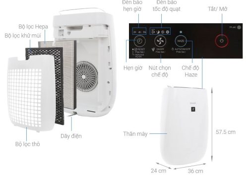 Chi tiết máy lọc không khí Sharp FP-J40E-W