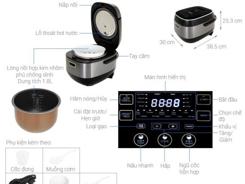 Chi tiết nồi cơm điện cao tần 1.8L Sharp KS-IH191V-BK