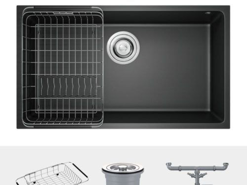 Hình ảnh chậu rửa bát đá 1 hố Konox Terra 790S Black