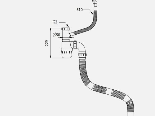 Siphon chậu rửa bát 1 hố Kluger KSP-301 3 Kích thước siphon chậu rửa bát 1 hố Kluger KSP-301