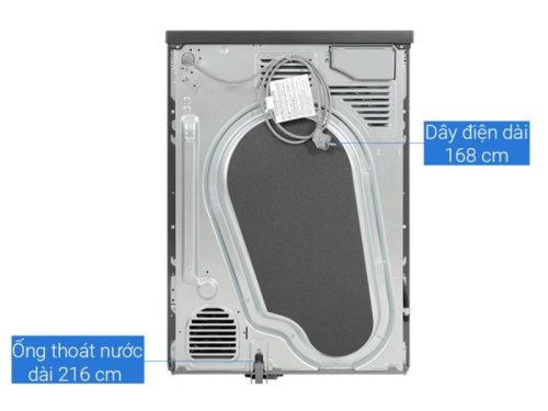 Mặt sau máy sấy bơm nhiệt LG 10.5kg DVHP50P BPTPEVN