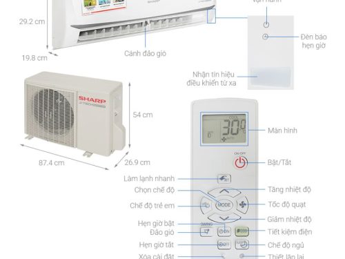 Thông số điều hoà Sharp 1 chiều Inverter AH-X18ZEW