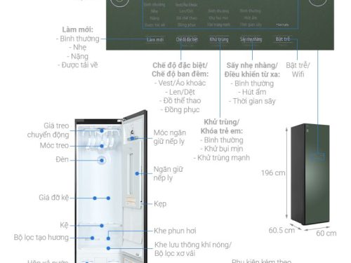Tủ chăm sóc quần áo LG S5GOC ALGPEVN 5 Thông số tủ chăm sóc quần áo LG S5GOC ALGPEVN