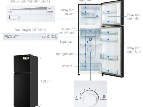 chi tiet tu lanh 2 canh 240 lit hitachi hrtn5255