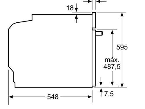 Kích thước lò nướng âm tủ 71L Bosch HBG7241B1