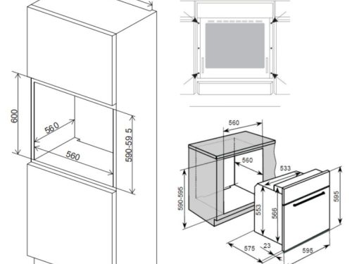 Kích thước lò nướng âm tủ Lorca TA 917
